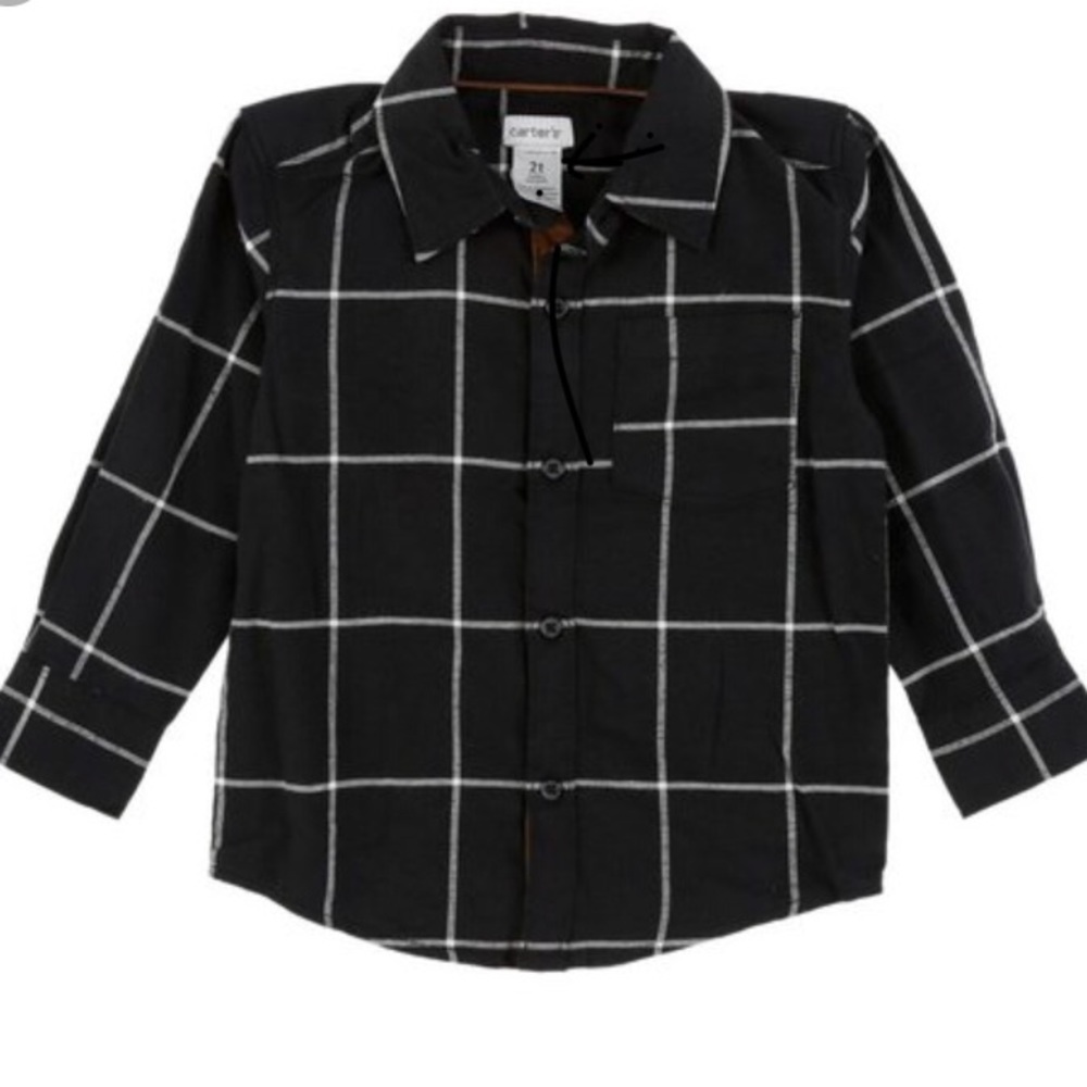 Adorable boys black striped shirt. Worn once